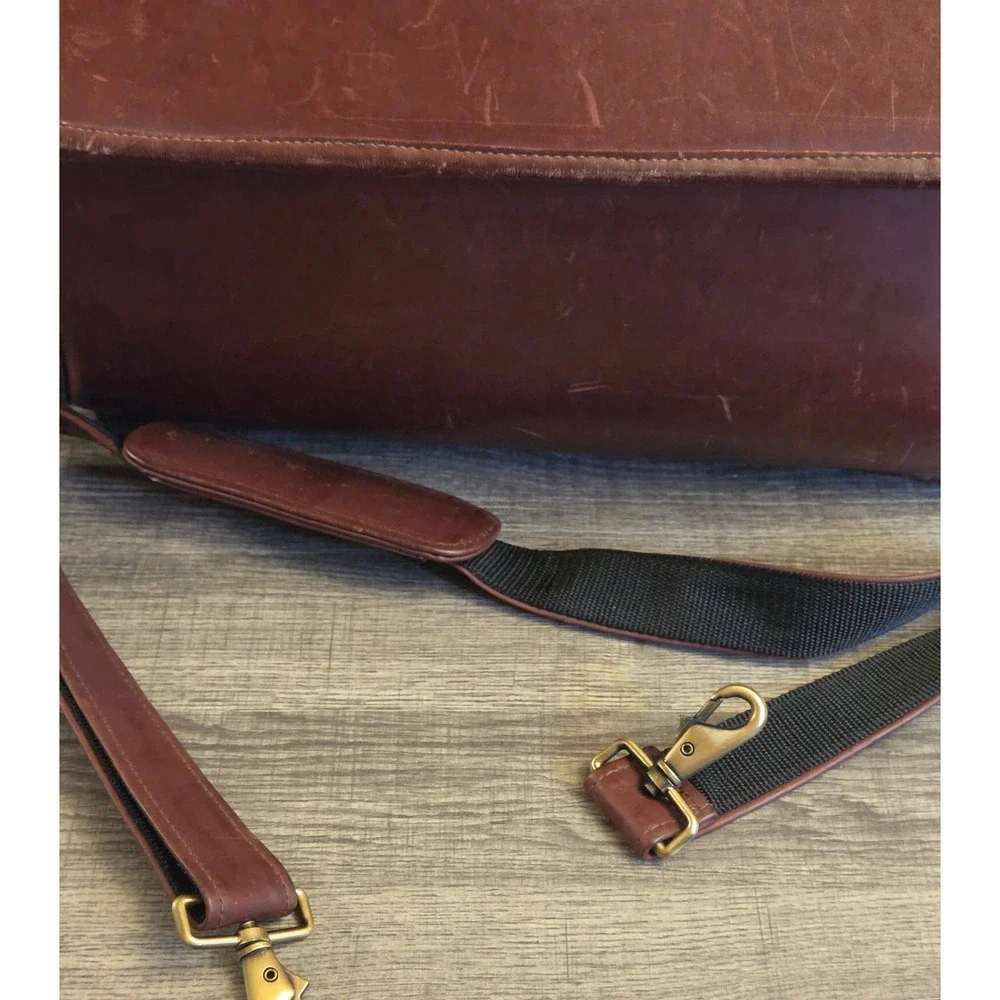 Chippewa Briefcase‎ Attache Leather Top Handle Shoulder Strap Expandable Vintage